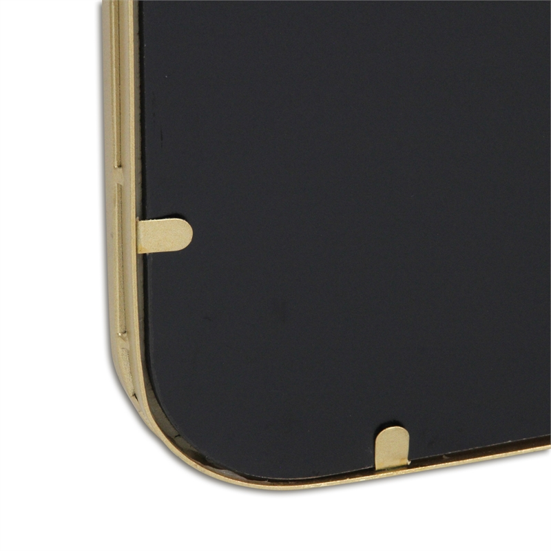 Pemberly Row Rectangular Gold Metal Mirror with Studded Details