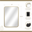 Pemberly Row Rectangular Gold Metal Mirror with Studded Details