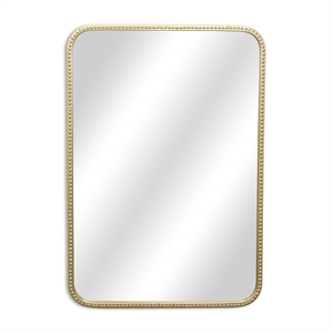 Pemberly Row Rectangular Gold Metal Mirror with Studded Details