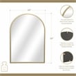 Pemberly Row Curve Top Gold Metal Wall Mirror with Studded Details