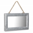 Pemberly Row Galvanized Framed Hanging Mirror with Top Rope