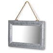 Pemberly Row Galvanized Framed Hanging Mirror with Top Rope