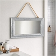 Pemberly Row Galvanized Framed Hanging Mirror with Top Rope
