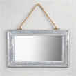 Pemberly Row Galvanized Framed Hanging Mirror with Top Rope