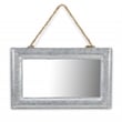 Pemberly Row Galvanized Framed Hanging Mirror with Top Rope