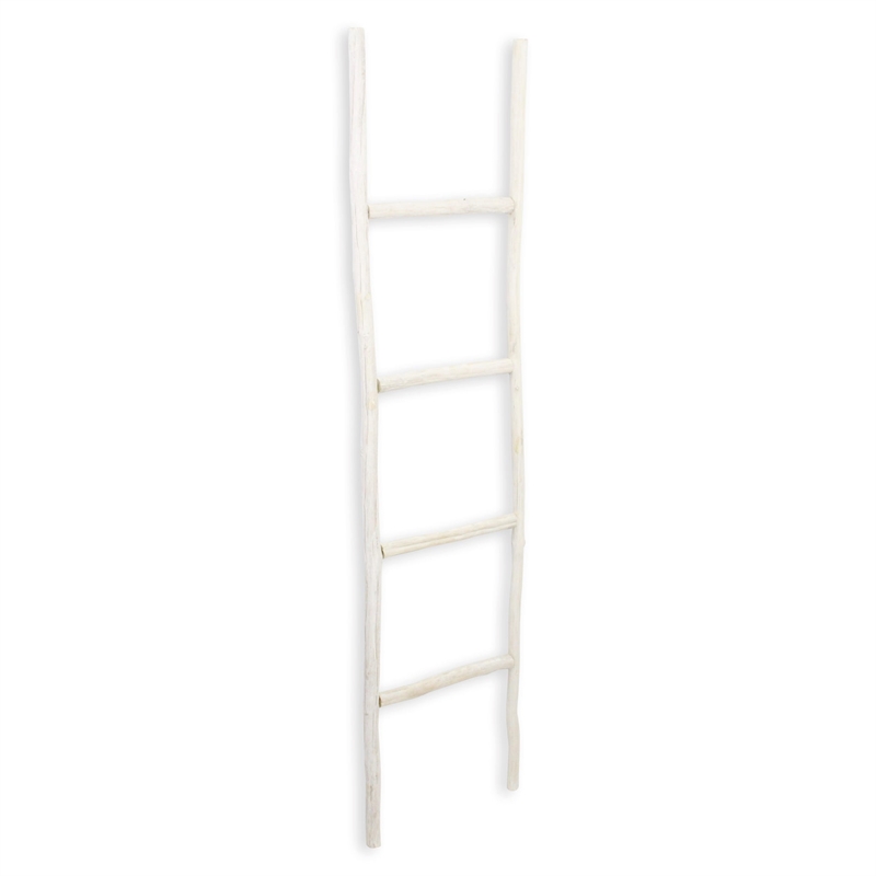 Pemberly Row White Wash Wood Ladder with 4 Tiers