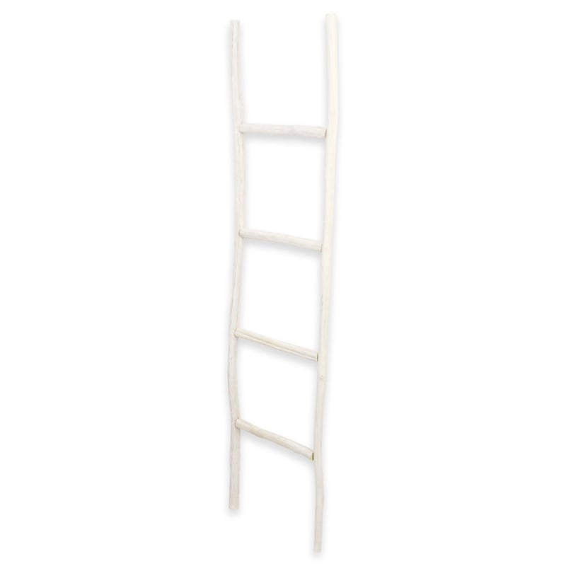 Pemberly Row White Wash Wood Ladder with 4 Tiers