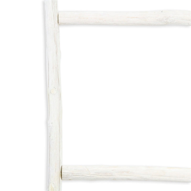 Pemberly Row White Wash Wood Ladder with 4 Tiers
