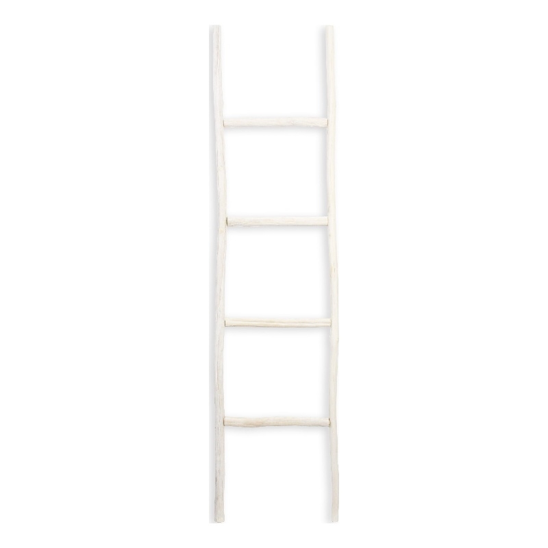 Pemberly Row White Wash Wood Ladder with 4 Tiers