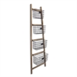 Pemberly Row Wood Storage Ladder with 4 Basket Tiers and 5 Rungs