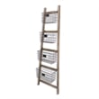 Pemberly Row Wood Storage Ladder with 4 Basket Tiers and 5 Rungs