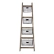Pemberly Row Wood Storage Ladder with 4 Basket Tiers and 5 Rungs