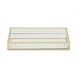 Pemberly Row Gold Square Fluted Glass Tray in 9.75 in