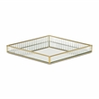 Pemberly Row Gold Square Fluted Glass Tray in 9.75 in