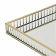 Pemberly Row Gold Square Fluted Glass Tray in 9.75 in