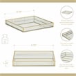 Pemberly Row Gold Square Fluted Glass Tray in 9.75 in