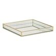 Pemberly Row Gold Square Fluted Glass Tray in 9.75 in