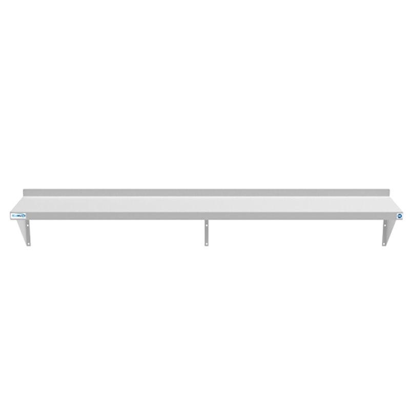 Pemberly Row 12x72 NSF Stainless Steel Wall Mount Shelf for Kitchen in Silver