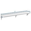Pemberly Row 12x72 NSF Stainless Steel Wall Mount Shelf for Kitchen in Silver