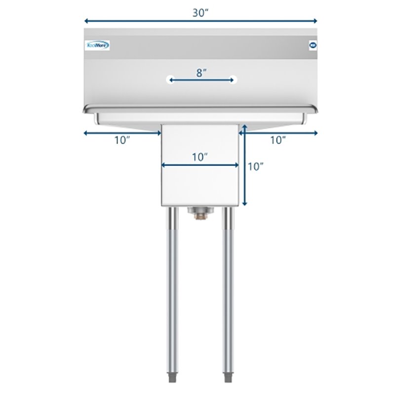 Pemberly Row 10x14x10 NSF Stainless Steel Kitchen Prep/Utility Sink in Silver