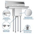 Pemberly Row 10x14x10 NSF Stainless Steel Kitchen Prep/Utility Sink in Silver
