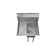 Pemberly Row Silver 10x14x10 Left NSF Stainless Steel Kitchen Prep/Utility Sink