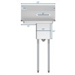Pemberly Row Silver 10x14x10 Left NSF Stainless Steel Kitchen Prep/Utility Sink