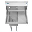 Pemberly Row Silver 10x14x10 Right NSF Stainless Steel Kitchen Prep/Utility Sink