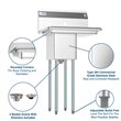 Pemberly Row Silver 10x14x10 Right NSF Stainless Steel Kitchen Prep/Utility Sink
