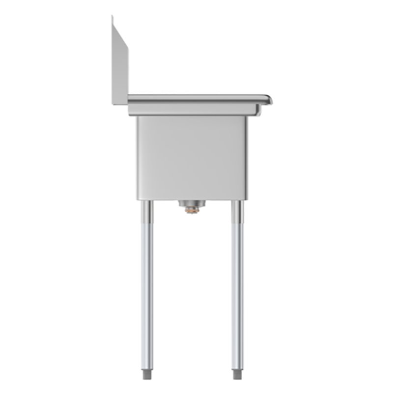 Pemberly Row Silver 10x14x10 Left NSF Steel Kitchen Prep & Utility Sink