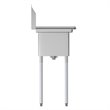 Pemberly Row Silver 10x14x10 Left NSF Steel Kitchen Prep & Utility Sink