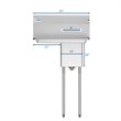 Pemberly Row Silver 10x14x10 Left NSF Steel Kitchen Prep & Utility Sink