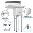 Pemberly Row Silver 10x14x10 Left NSF Steel Kitchen Prep & Utility Sink