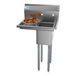 Pemberly Row Silver 10x14x10 Left NSF Steel Kitchen Prep & Utility Sink