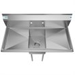 Pemberly Row 12x16x10 NSF Stainless Steel Kitchen Prep/Utility Sink in Silver