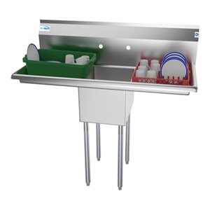 Pemberly Row 12x16x10 NSF Stainless Steel Kitchen Prep/Utility Sink in Silver