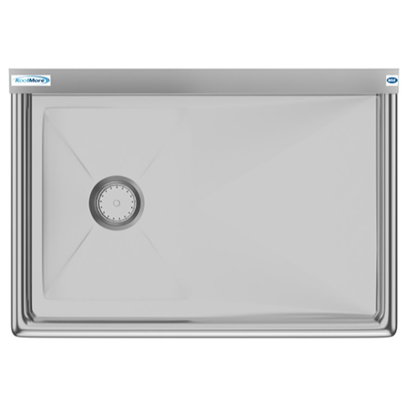 Pemberly Row Silver 12x16x10 Right NSF Stainless Steel Kitchen Prep/Utility Sink