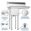 Pemberly Row Silver 12x16x10 Right NSF Stainless Steel Kitchen Prep/Utility Sink