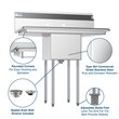 Pemberly Row 14x16x11 NSF Stainless Steel Kitchen Prep/Utility Sink in Silver