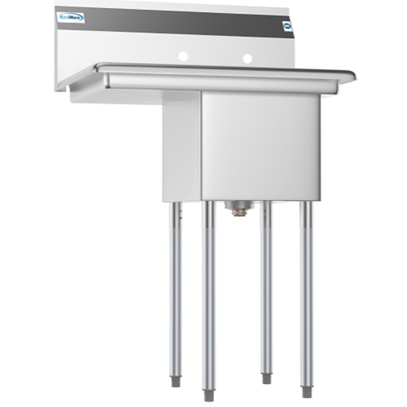 Pemberly Row Silver 14x16x11 Left NSF Stainless Steel Kitchen Prep/Utility Sink