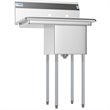 Pemberly Row Silver 14x16x11 Left NSF Stainless Steel Kitchen Prep/Utility Sink