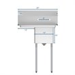 Pemberly Row Silver 14x16x11 Left NSF Stainless Steel Kitchen Prep/Utility Sink