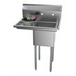 Pemberly Row Silver 14x16x11 Left NSF Stainless Steel Kitchen Prep/Utility Sink
