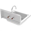 Pemberly Row Silver Stainless Steel Commercial Hand Sink with Gooseneck Faucet