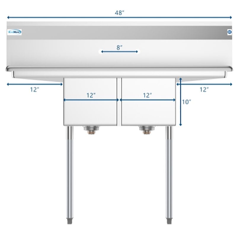 Pemberly Row 12x16x10 NSF Stainless Steel Kitchen Prep & Utility Sink in Silver