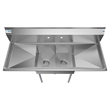 Pemberly Row 12x16x10 Stainless Steel Kitchen Prep & Utility Sink in Silver