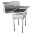 Pemberly Row 12x16x10 Stainless Steel Kitchen Prep & Utility Sink in Silver