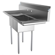 Pemberly Row 12x16x10 Stainless Steel Kitchen Prep & Utility Sink in Silver