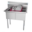 Pemberly Row 15x15x12 NSF Stainless Steel Kitchen Prep & Utility Sink in Silver