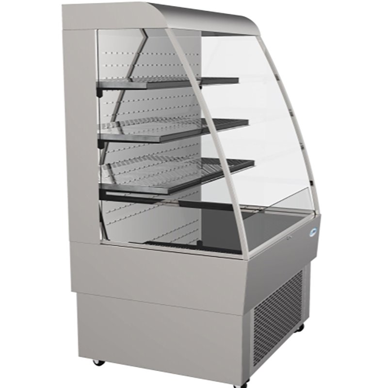 Pemberly Row Silver Open-Air Merchandiser Stainless Steel Grab & Go Refrigerator
